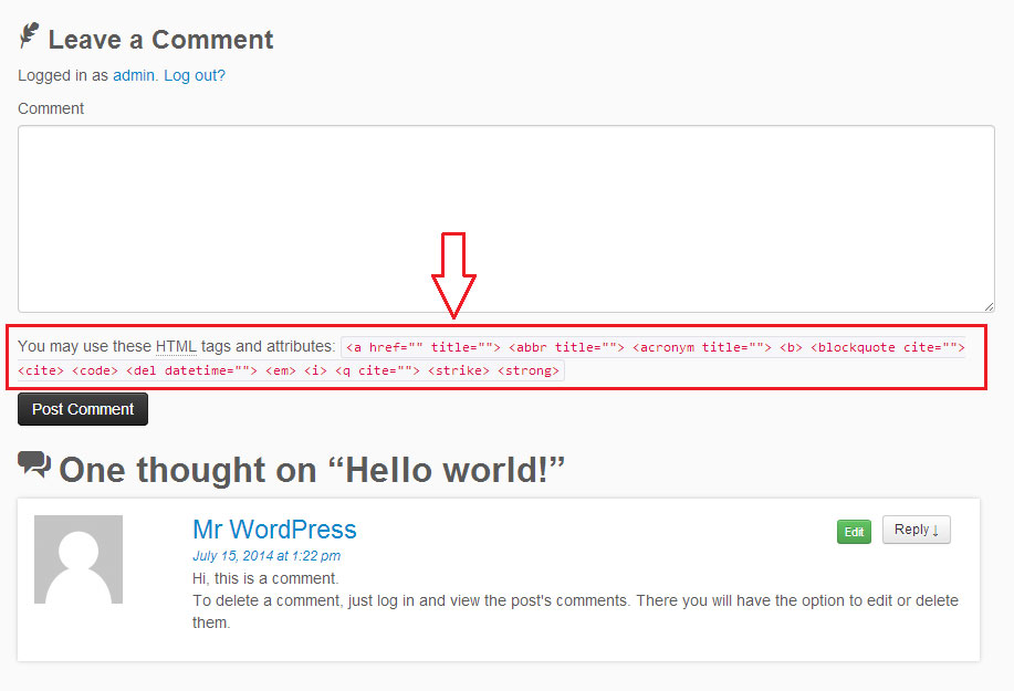 php comment