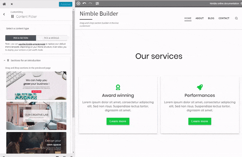 Get started with the Nimble Builder