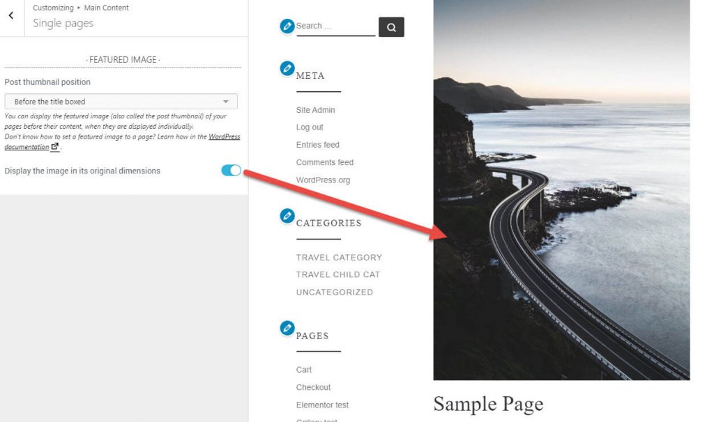 new option for featured images