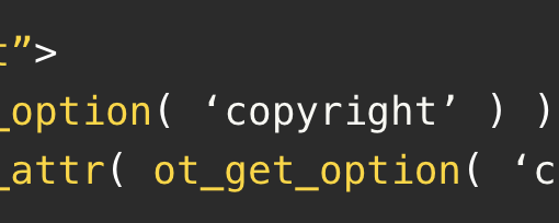 Editing the footer.php file